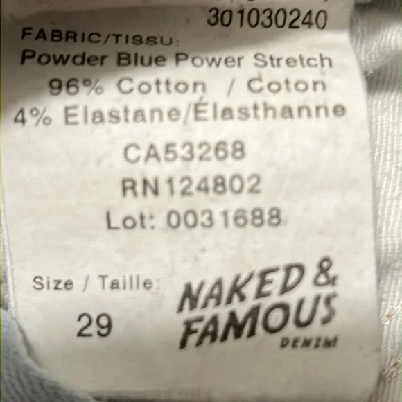 Naked & Famous Denim Light Wash Women's Cropped cuffed Jeans.  Size 29 - Picture 11 of 11